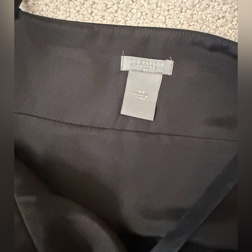 Ann Taylor Black Beaded Pleated LBD 4P - Picture 5 of 5